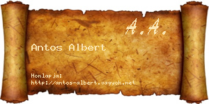 Antos Albert névjegykártya