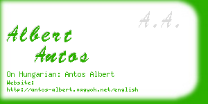 albert antos business card